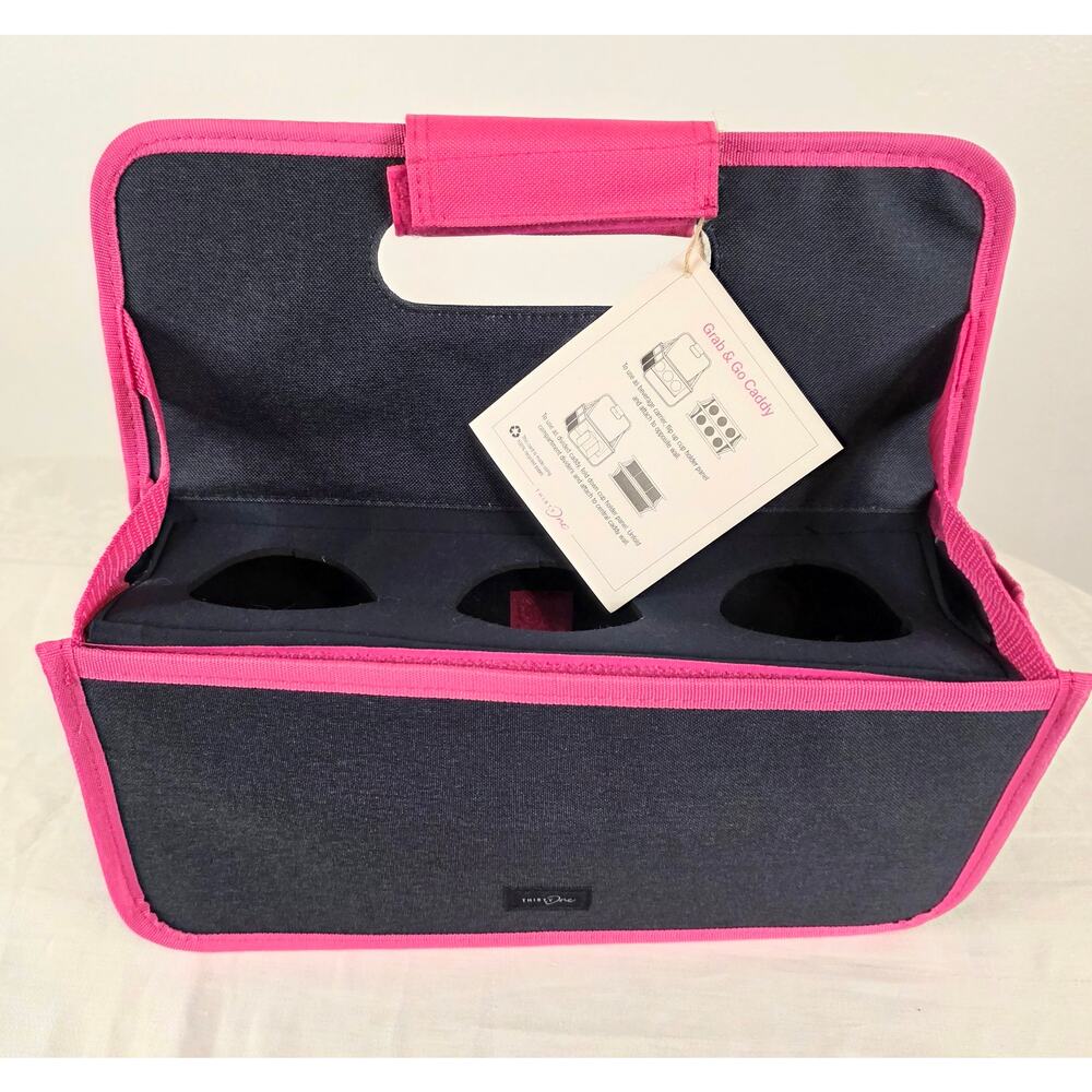 thirty-one Navy and Hot Pink Foldable Tote Caddy